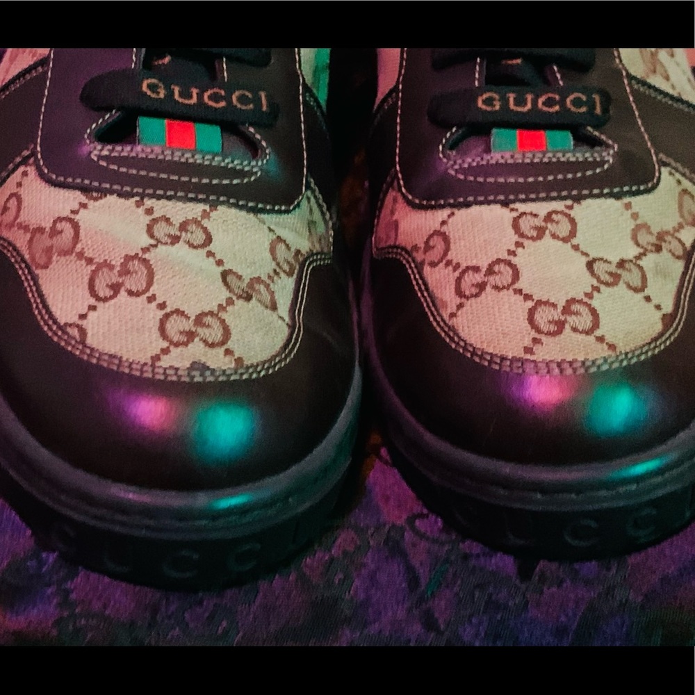 GUCCI FLORENCE MONOGRAM GG SIZE 12 SNEAKERS NEW - Picture 5 of 13